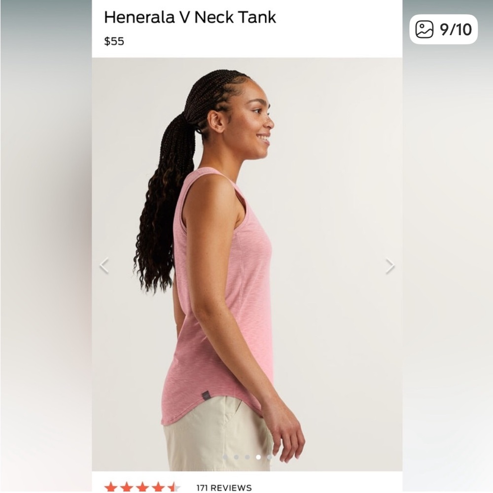 Title Nine Pink Henerala V-Neck Tank Top - Picture 2 of 7